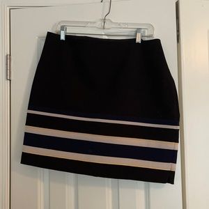 Black striped mini skirt